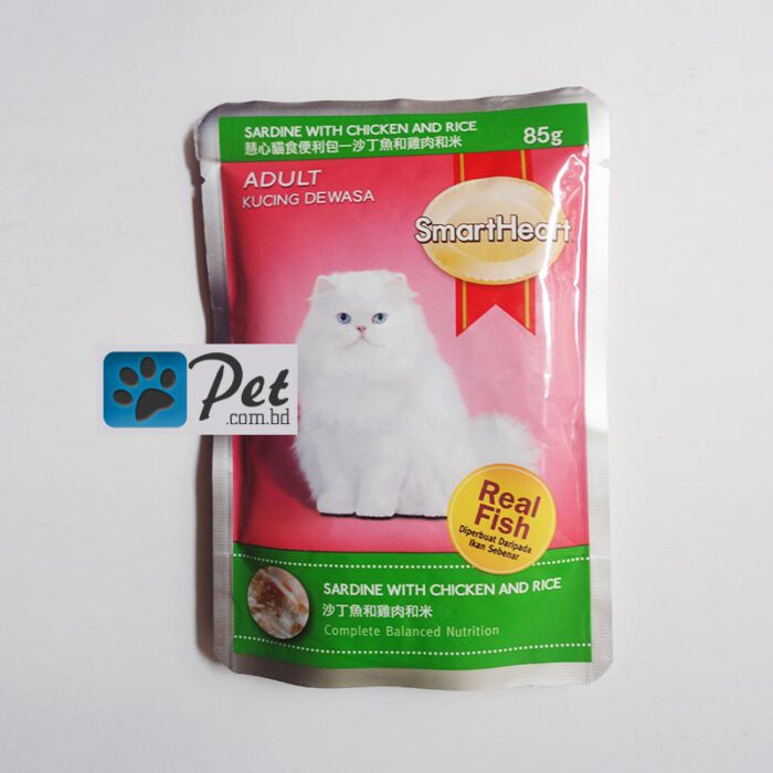 SmartHeart Cat Pouch - Sardin with Chicken & Rice (85gm) - Image 1