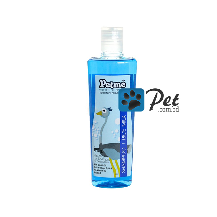 Petme Bath Shampoo 01 Petme Natural Silky Fur Shampoo - Rice Milk (250ml) - Image 1
