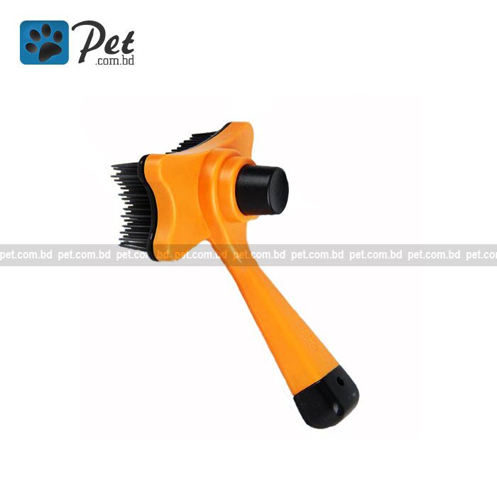 Far02_preview Elite Pet Grooming - Self Cleaning Slicker Brush (Orange) - Image 1