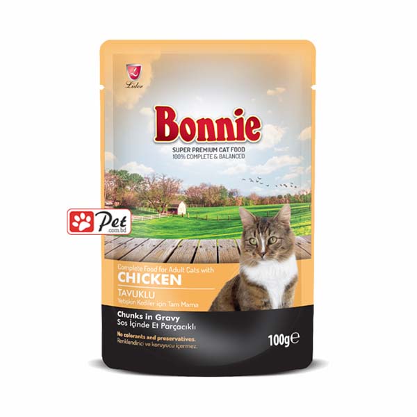 Bonnie Cat Pouch - Chicken Chunks in Gravy (100g)