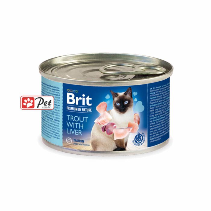 Brit Premium by Nature Cat Can - Trout with Liver (200g) - Image 1