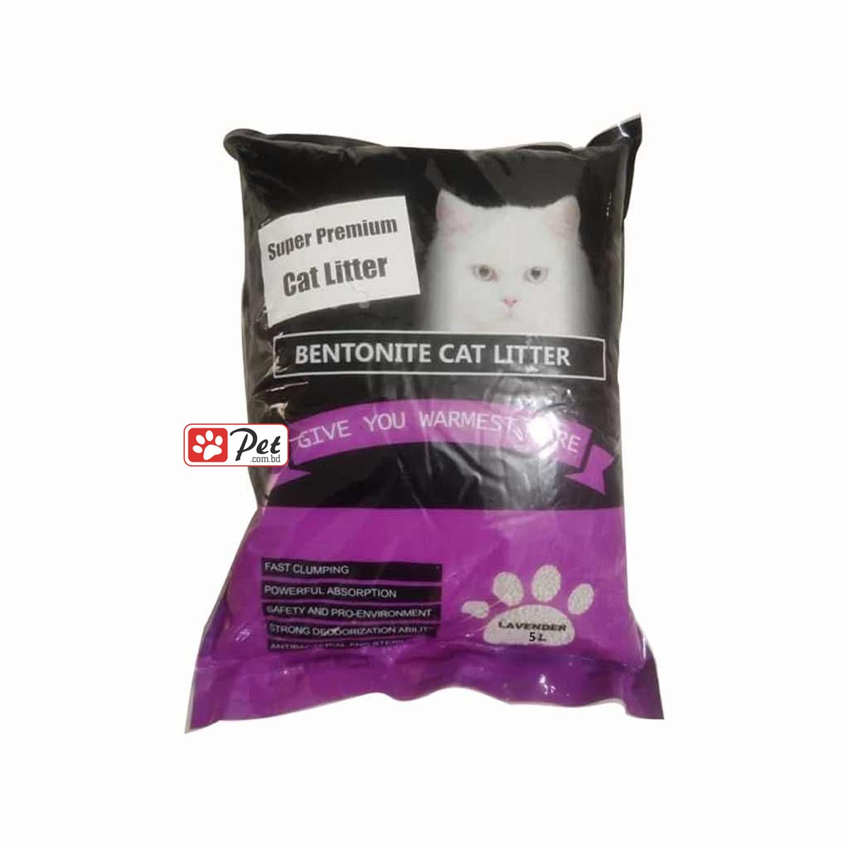 Bentonite Fast Clumping Cat Litter Lavender (5L)