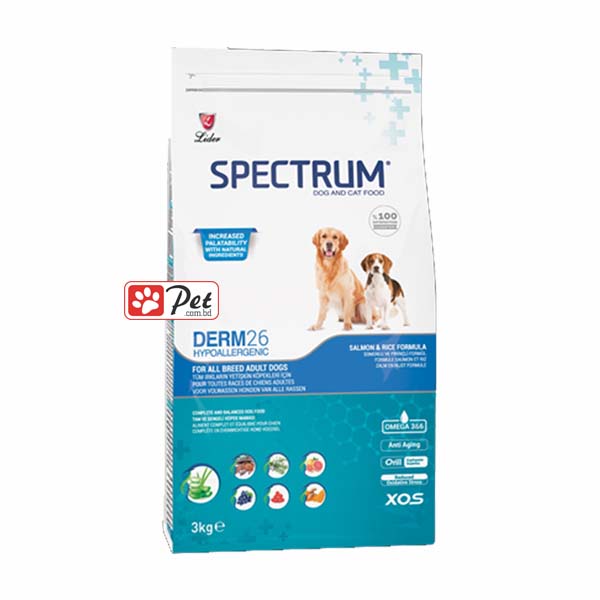 Spectrum Derm26 Hypoallergenic Dog Food - Salmon & Rice (3kg)