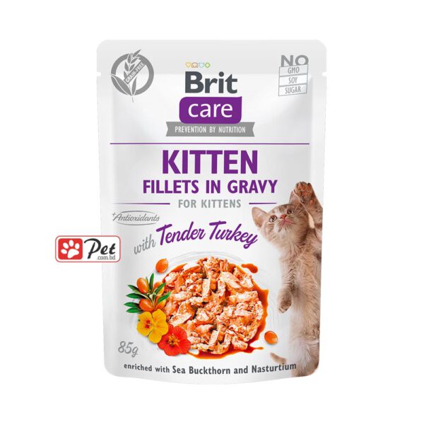 Brit Care Kitten Pouch - Tender Turkey Fillets in Gravy (85g)