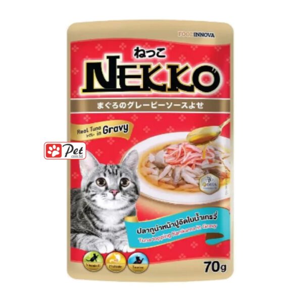 Nekko Cat Pouch - Tuna Topping Kanikama in Gravy (70g)