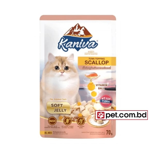 Kaniva Cat Pouch – Tuna Topping Scallop in Soft Jelly (70g) (1) Kaniva Cat Pouch - Tuna Topping Scallop in Soft Jelly (70g) - Image 1
