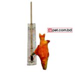 Cat Wooden Stick Teaser Toy - Fish - Orange