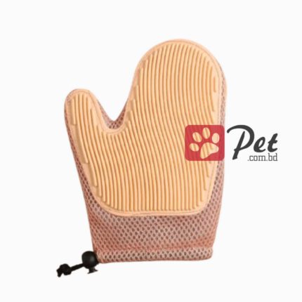 Pet Silicone Dual Use Grooming Glove - Pet Hair Removal Massage Brush (Pink)